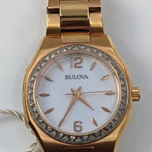 BULOVA "Diamond Gallery" Mother of Pearl NEW Women's Watch Diamonds, 98R205